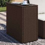 Tuinbijzettafel 58x27,5x55 cm poly rattan bruin glas