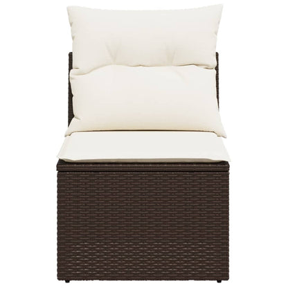 Tuinbank Zonder Armleuning Met Kussens Poly Rattan Bruin
