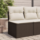 Garden chair without armrest with cushions poly rattan brown