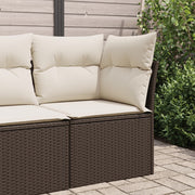 Tuinhoekbank poly rattan bruin met opbergruimte