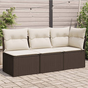 Tuinbank 3-zits poly rattan bruin met opbergruimte