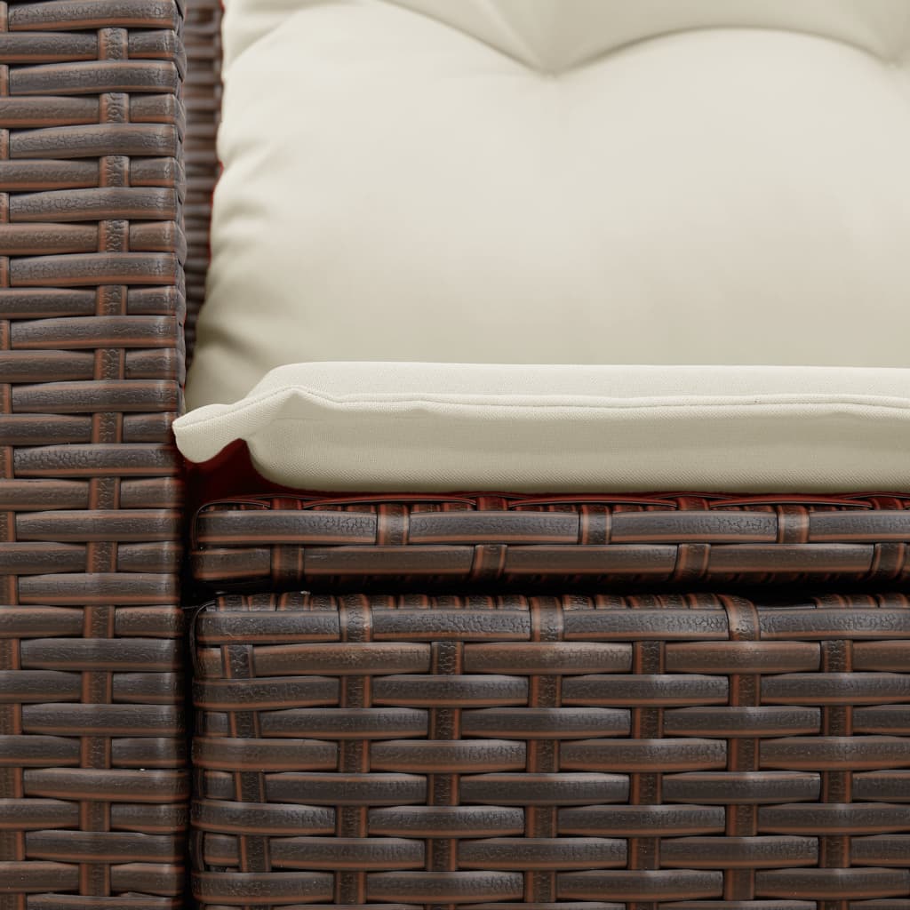 Tuinbank 2-Zits Met Kussens Poly Rattan Bruin