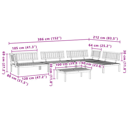 5-delige Loungeset pallet massief acaciahout