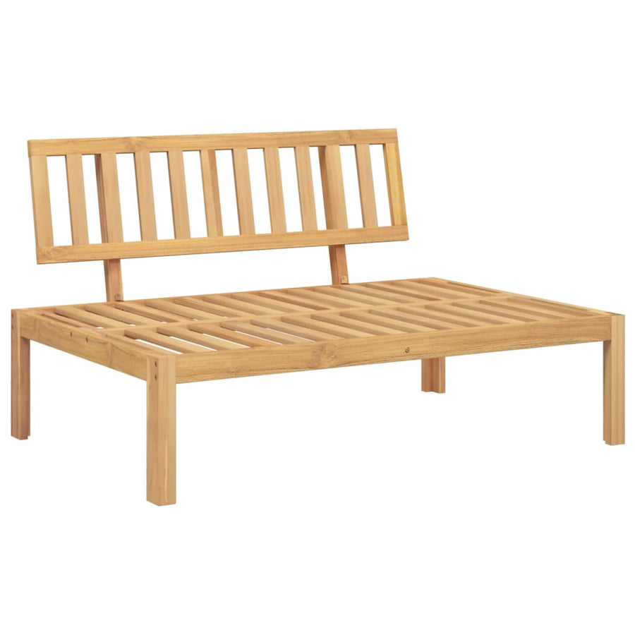 Tuinmiddenbanken 2 st pallet met kussens massief acaciahout