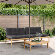 Garden center benches 2 pcs with cushions solid acacia wood
