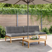 Garden center benches 2 pcs with cushions solid acacia wood