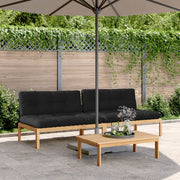 Garden center benches 2 pcs with cushions solid acacia wood