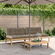 Garden center benches 2 pcs with cushions solid acacia wood