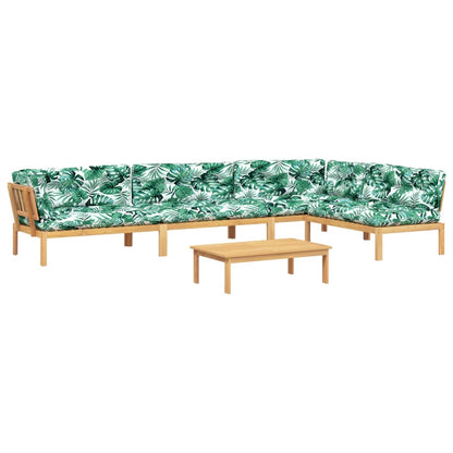 5-delige Loungeset pallet met kussens massief acaciahout