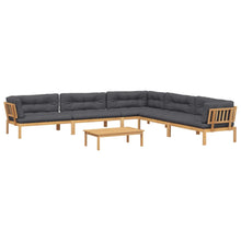 6-delige Loungeset pallet met kussens massief acaciahout