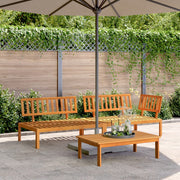 3-Piece Lounge Set Pallet Solid Acacia Wood Dark Brown