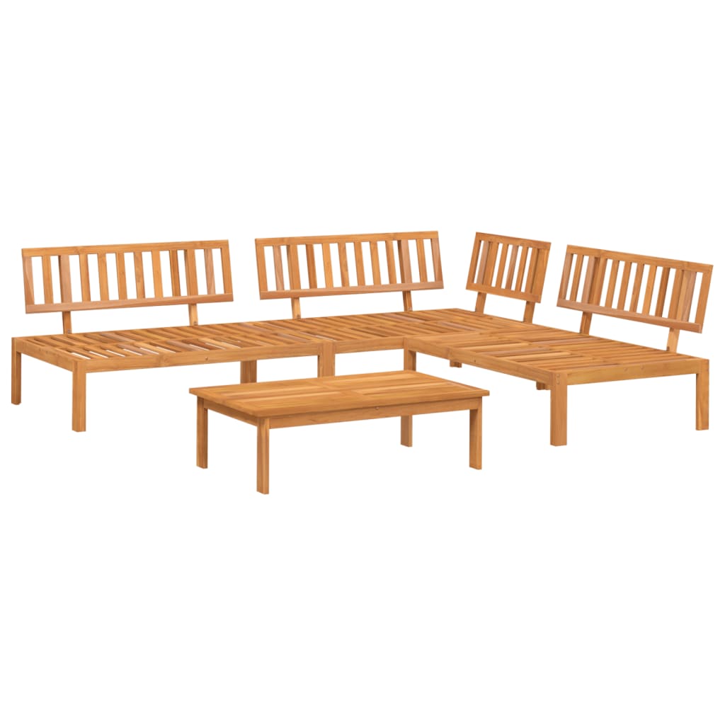 4-delige Loungeset pallet massief acaciahout