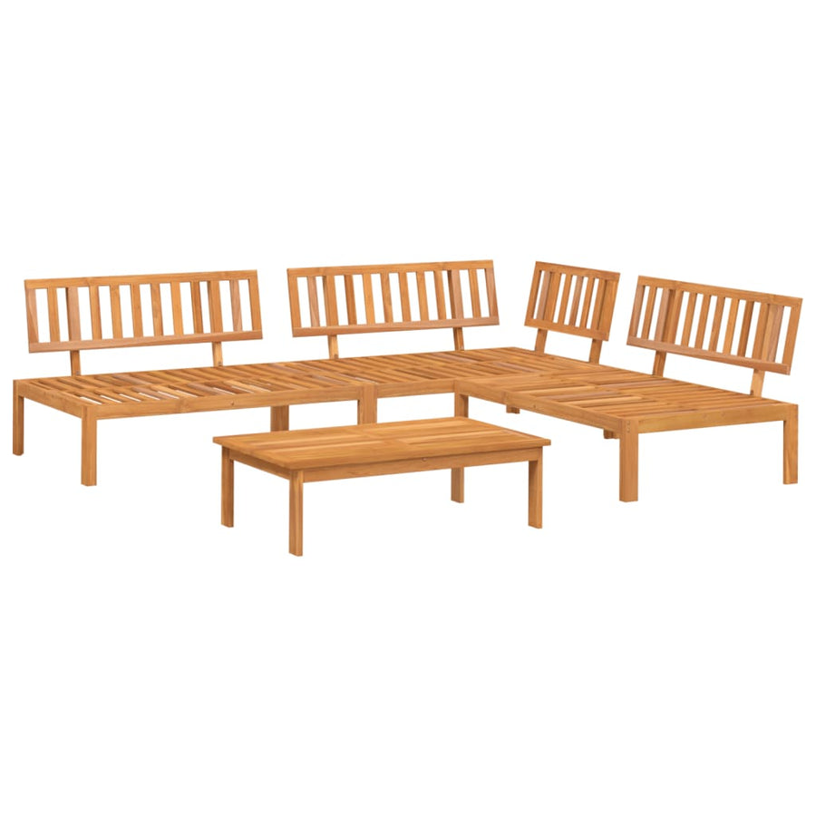 4-delige Loungeset pallet massief acaciahout
