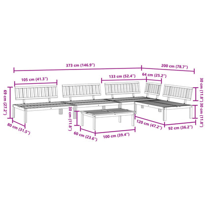 5-Delige Loungeset Pallet Massief Acaciahout Bruin 1