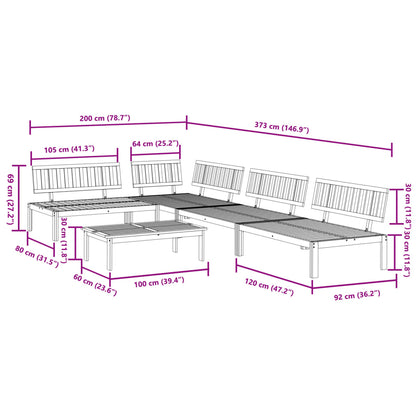 5-Delige Loungeset Pallet Massief Acaciahout Bruin 1