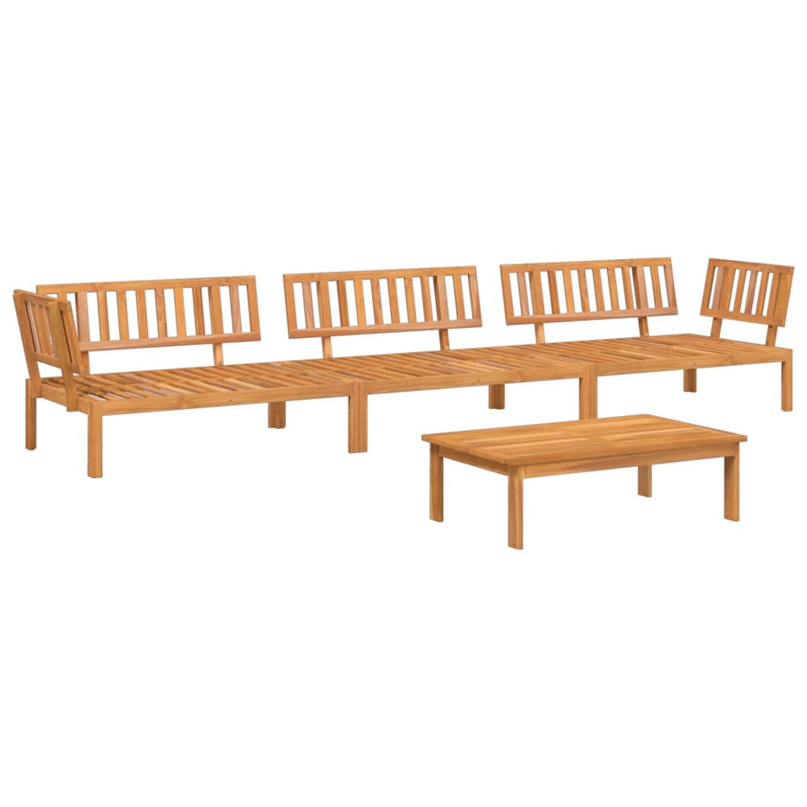 4-Delige Loungeset Pallet Massief Acaciahout Bruin 1