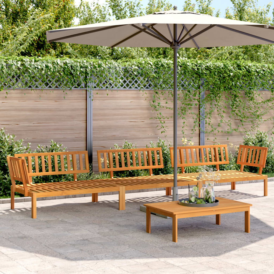 4-Delige Loungeset Pallet Massief Acaciahout Bruin 1