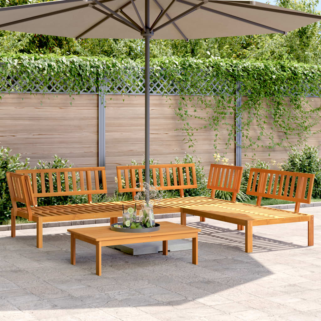 4-Delige Loungeset Pallet Massief Acaciahout Bruin 1