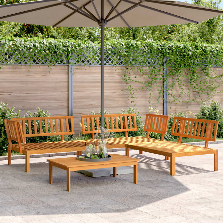 4-Delige Loungeset Pallet Massief Acaciahout Bruin 1