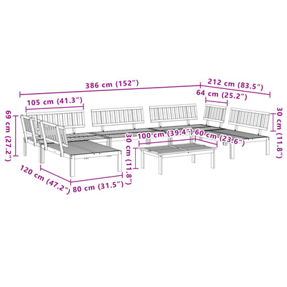 6-Delige Loungeset Pallet Massief Acaciahout Bruin 1