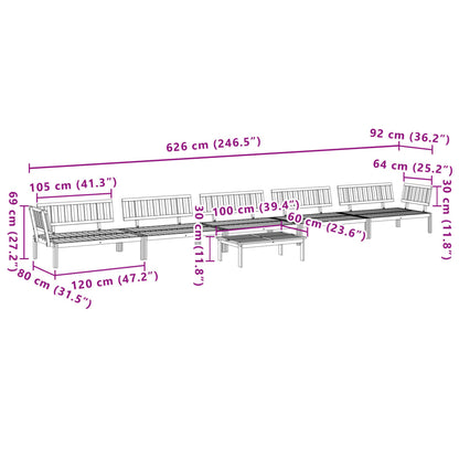 6-Delige Loungeset Pallet Massief Acaciahout Bruin 1
