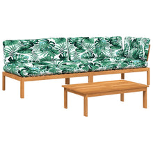 3-Delige Loungeset Pallet Met Kussens Massief Acaciahout Donkerbruin