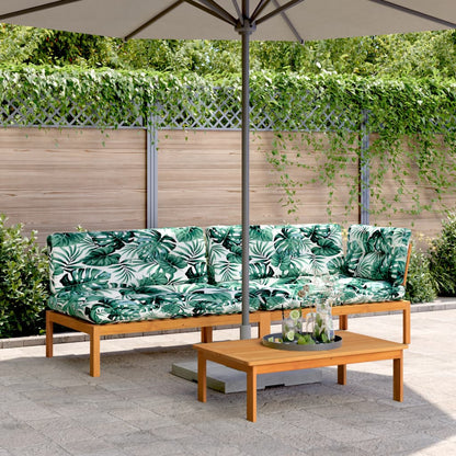 3-Delige Loungeset Pallet Met Kussens Massief Acaciahout Donkerbruin