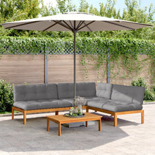 4-delige Loungeset pallet met kussens massief acaciahout