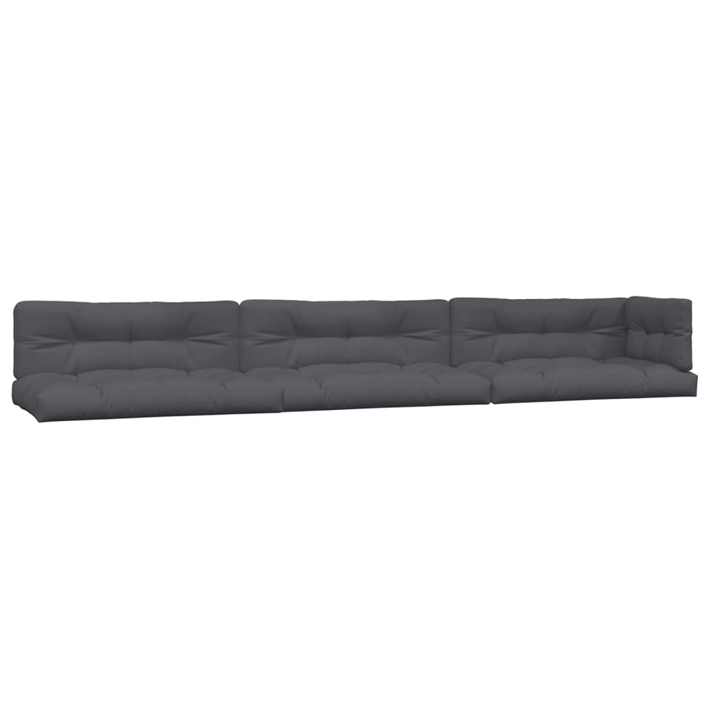 5-Delige Loungeset Pallet Met Kussens Massief Acaciahout Antraciet 1