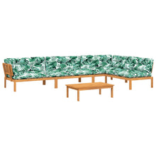 5-delige Loungeset pallet met kussens massief acaciahout