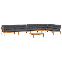 6-Delige Loungeset Pallet Met Kussens Massief Acaciahout Antraciet 1
