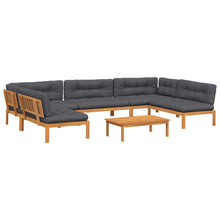 6-Delige Loungeset Pallet Met Kussens Massief Acaciahout Antraciet 1