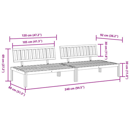 Tuinmiddenbanken 2 st pallet massief acaciahout