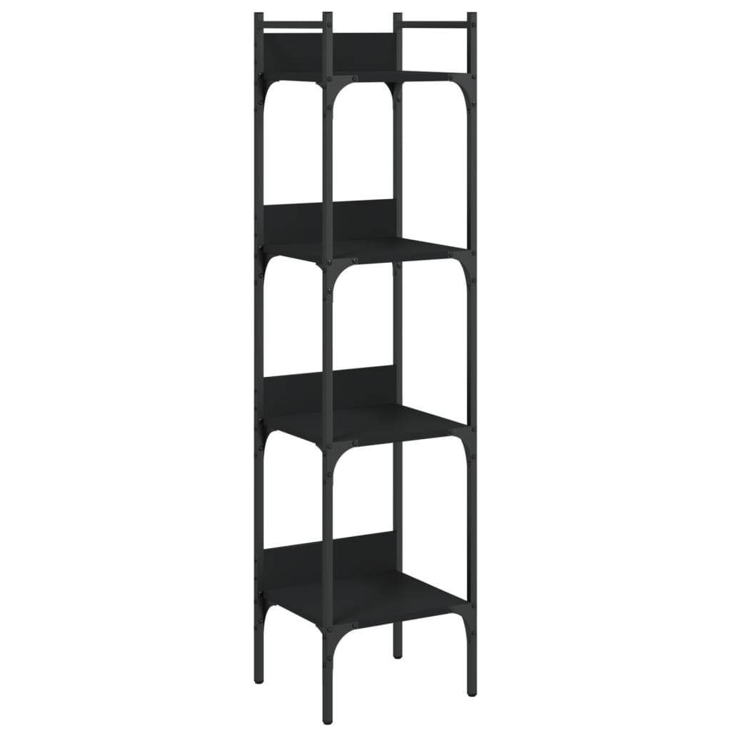 Boekenkast 4-Laags 35X30X38,5 Cm Bewerkt Hout 35 x 30 x 138.5 cm Zwart