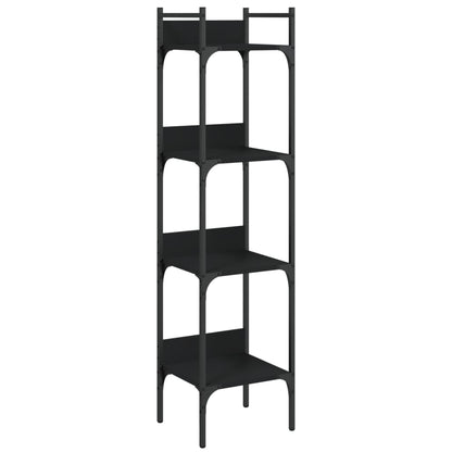 Boekenkast 4-Laags 35X30X38,5 Cm Bewerkt Hout 35 x 30 x 138.5 cm Zwart