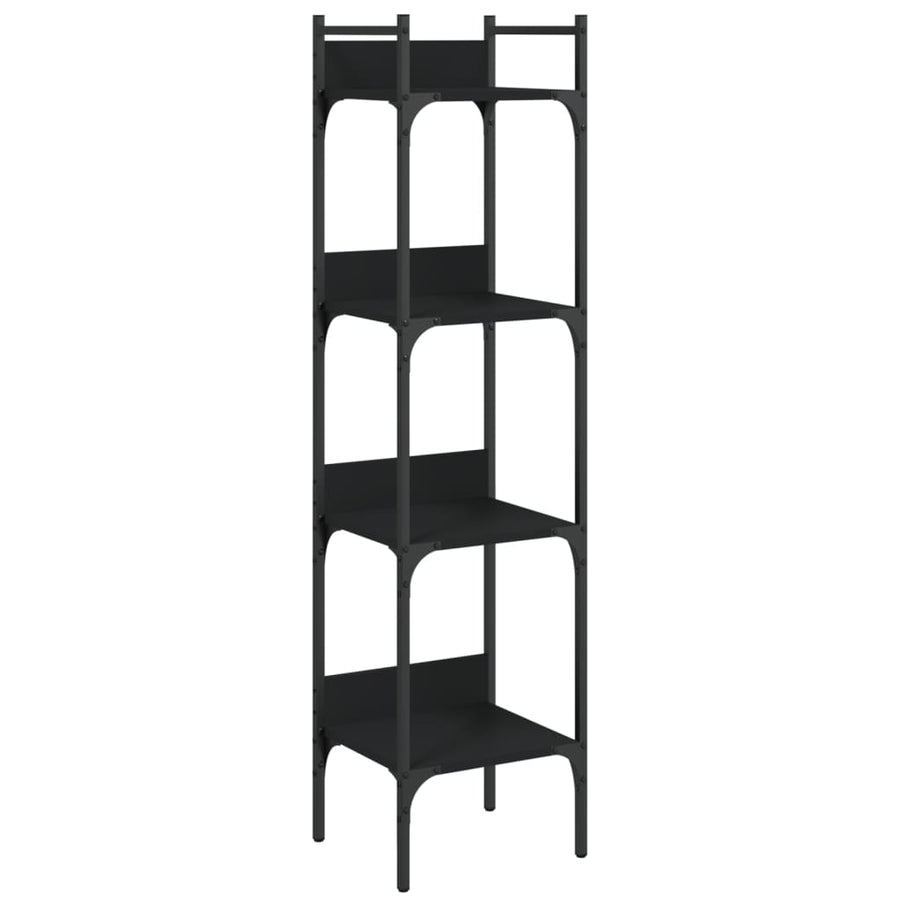 Boekenkast 4-Laags 35X30X38,5 Cm Bewerkt Hout 35 x 30 x 138.5 cm Zwart