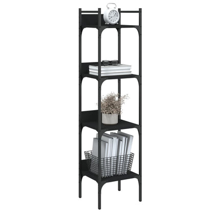 Boekenkast 4-Laags 35X30X38,5 Cm Bewerkt Hout 35 x 30 x 138.5 cm Zwart
