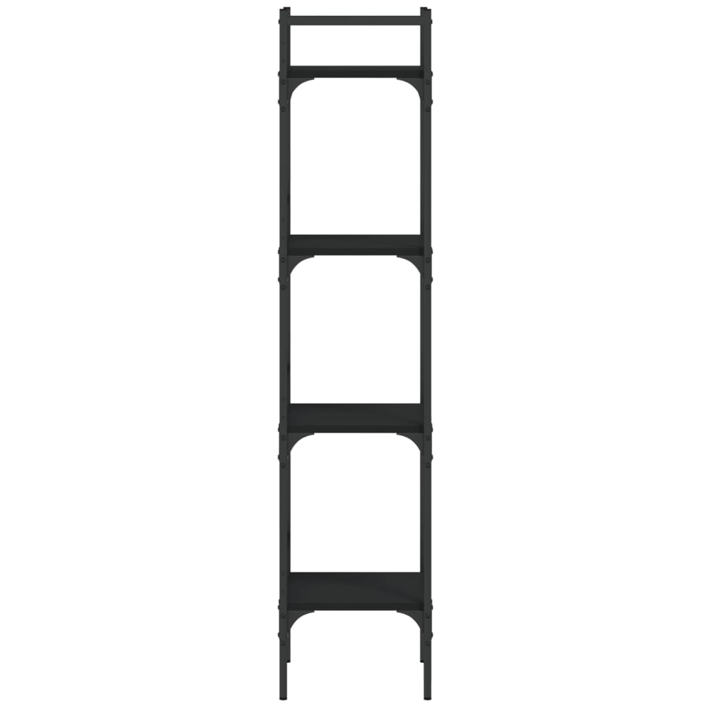 Boekenkast 4-Laags 35X30X38,5 Cm Bewerkt Hout 35 x 30 x 138.5 cm Zwart