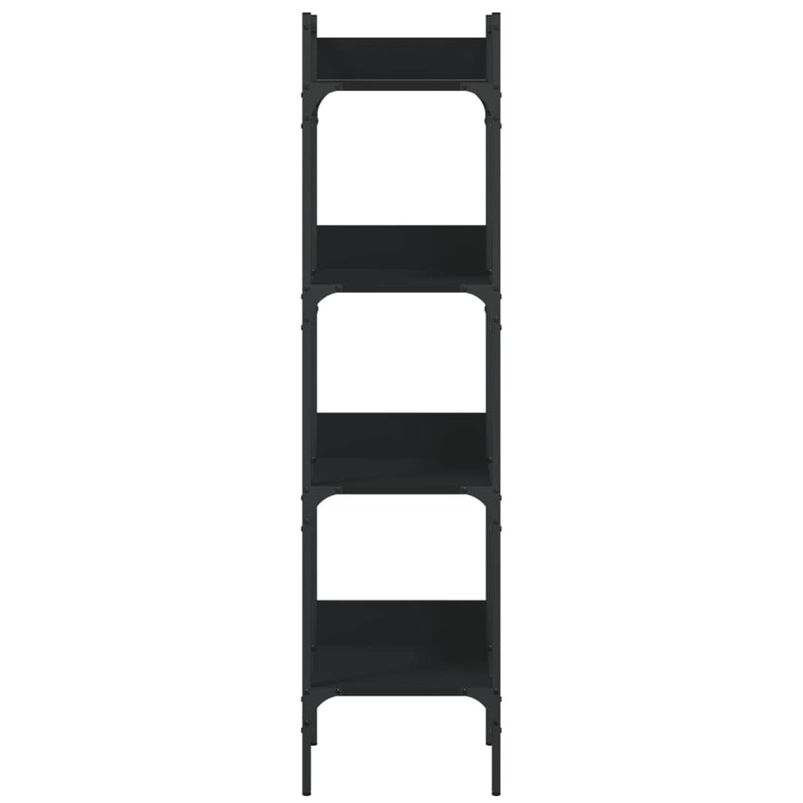 Boekenkast 4-Laags 35X30X38,5 Cm Bewerkt Hout 35 x 30 x 138.5 cm Zwart