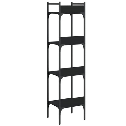 Boekenkast 4-Laags 35X30X38,5 Cm Bewerkt Hout 35 x 30 x 138.5 cm Zwart