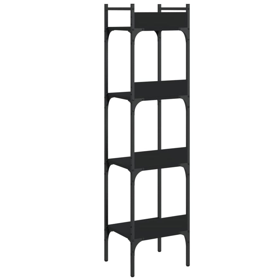 Boekenkast 4-Laags 35X30X38,5 Cm Bewerkt Hout 35 x 30 x 138.5 cm Zwart