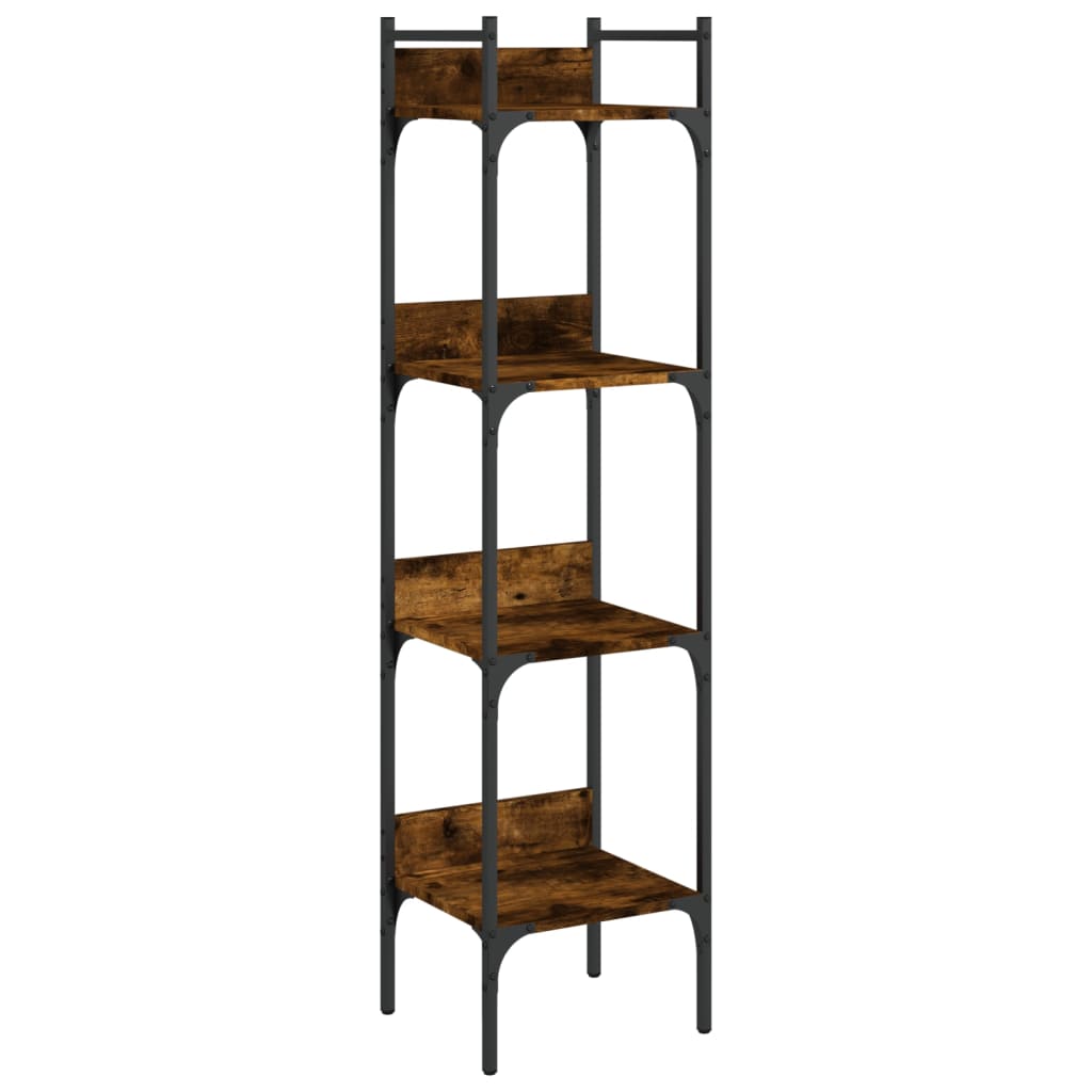 Boekenkast 4-Laags 35X30X38,5 Cm Bewerkt Hout 35 x 30 x 138.5 cm Gerookt eiken