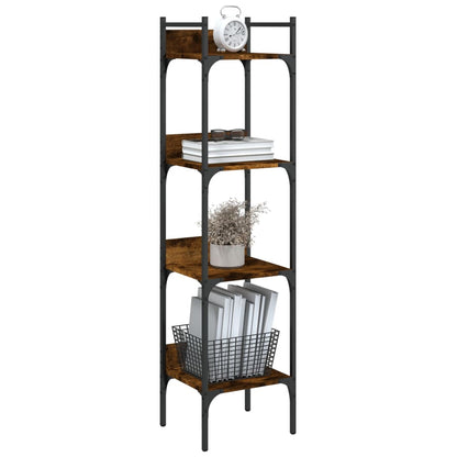 Boekenkast 4-Laags 35X30X38,5 Cm Bewerkt Hout 35 x 30 x 138.5 cm Gerookt eiken