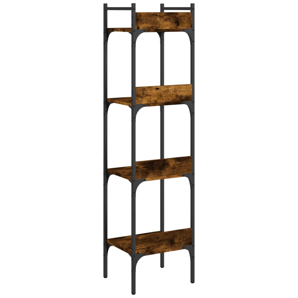 Boekenkast 4-Laags 35X30X38,5 Cm Bewerkt Hout 35 x 30 x 138.5 cm Gerookt eiken