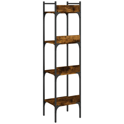 Boekenkast 4-Laags 35X30X38,5 Cm Bewerkt Hout 35 x 30 x 138.5 cm Gerookt eiken