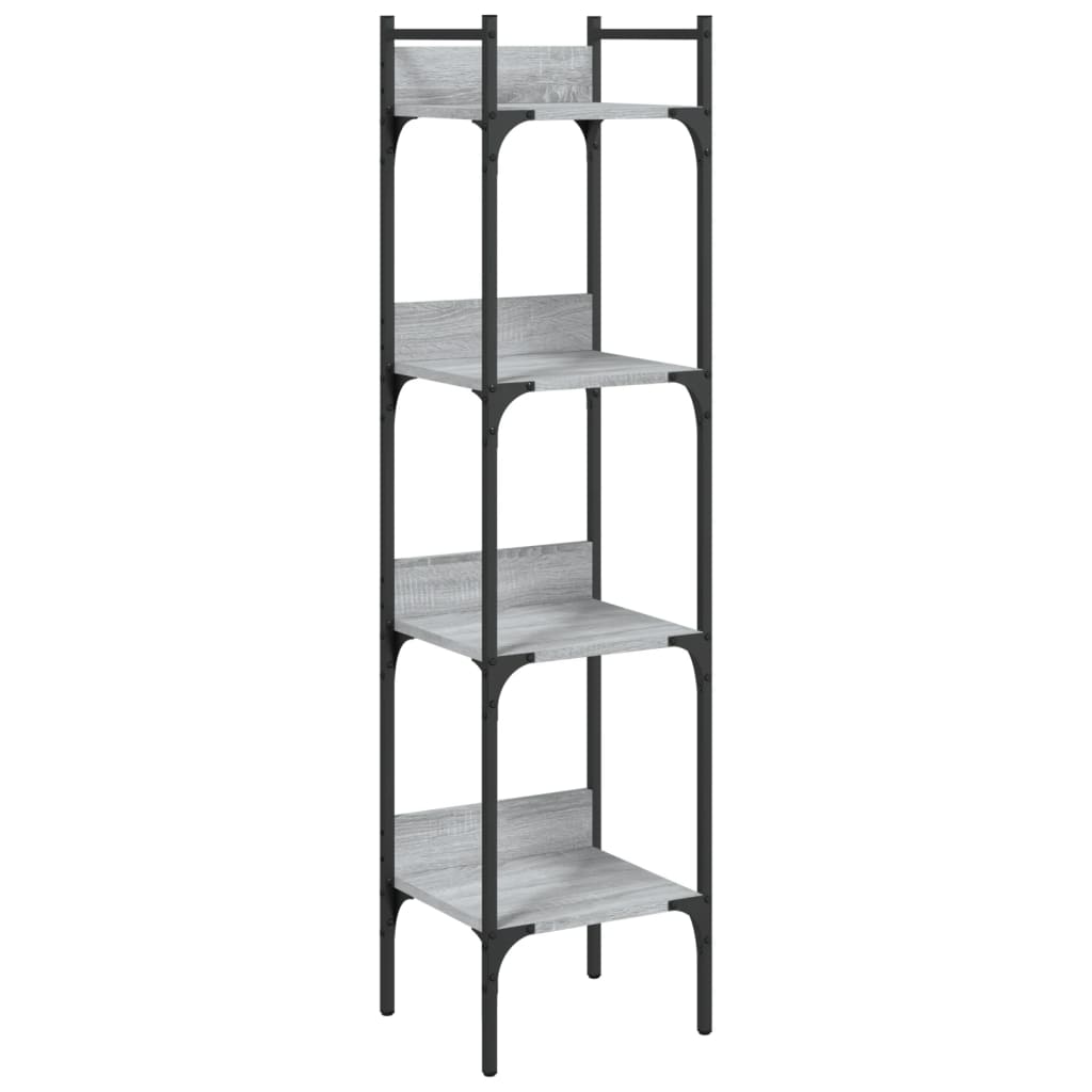 Boekenkast 4-Laags 35X30X38,5 Cm Bewerkt Hout 35 x 30 x 138.5 cm Grijs sonoma