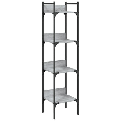 Boekenkast 4-Laags 35X30X38,5 Cm Bewerkt Hout 35 x 30 x 138.5 cm Grijs sonoma