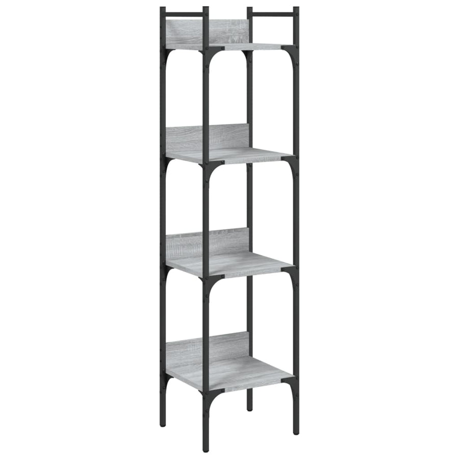 Boekenkast 4-Laags 35X30X38,5 Cm Bewerkt Hout 35 x 30 x 138.5 cm Grijs sonoma