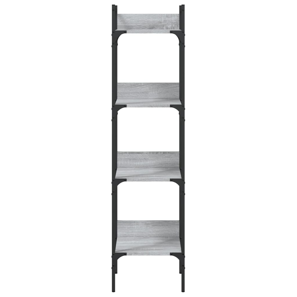 Boekenkast 4-Laags 35X30X38,5 Cm Bewerkt Hout 35 x 30 x 138.5 cm Grijs sonoma