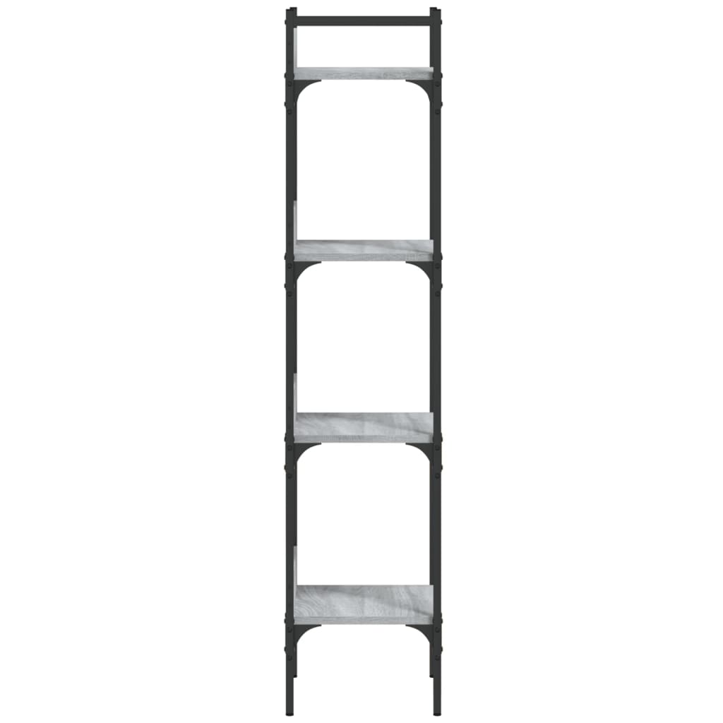 Boekenkast 4-Laags 35X30X38,5 Cm Bewerkt Hout 35 x 30 x 138.5 cm Grijs sonoma